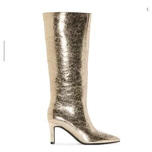 Worthington Womens Pleasant Stiletto Heel Dress Boots Gold Size 6.5